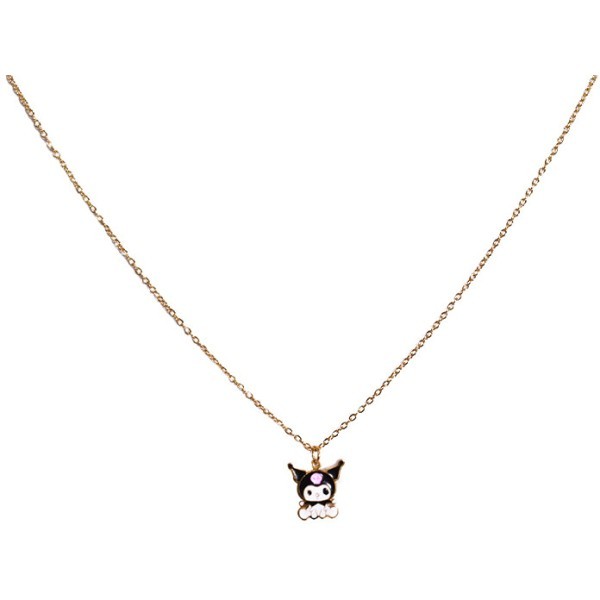 Kuromi Παιδικό Κολιέ Αλυσίδας 45cm Χρυσή Κουρόμι Λευκό Μαύρο