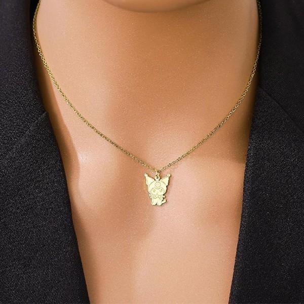 Gold Kuromi Παιδικό Κολιέ Αλυσίδας 45cm Χρυσή Κουρόμι