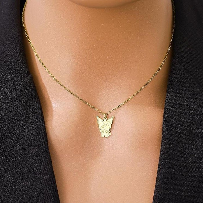 Gold Kuromi Παιδικό Κολιέ Αλυσίδας 45cm Χρυσή Κουρόμι