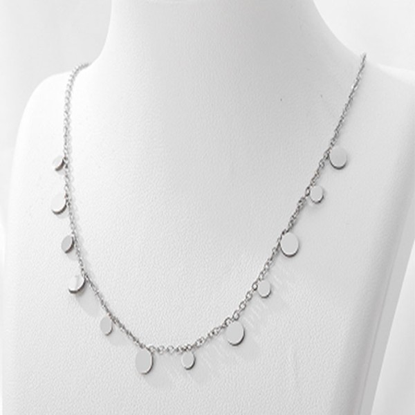 Silver Παιδικό Κολιέ Αλυσίδας 45cm Ασημί Με Στρογγυλά Στοιχεία