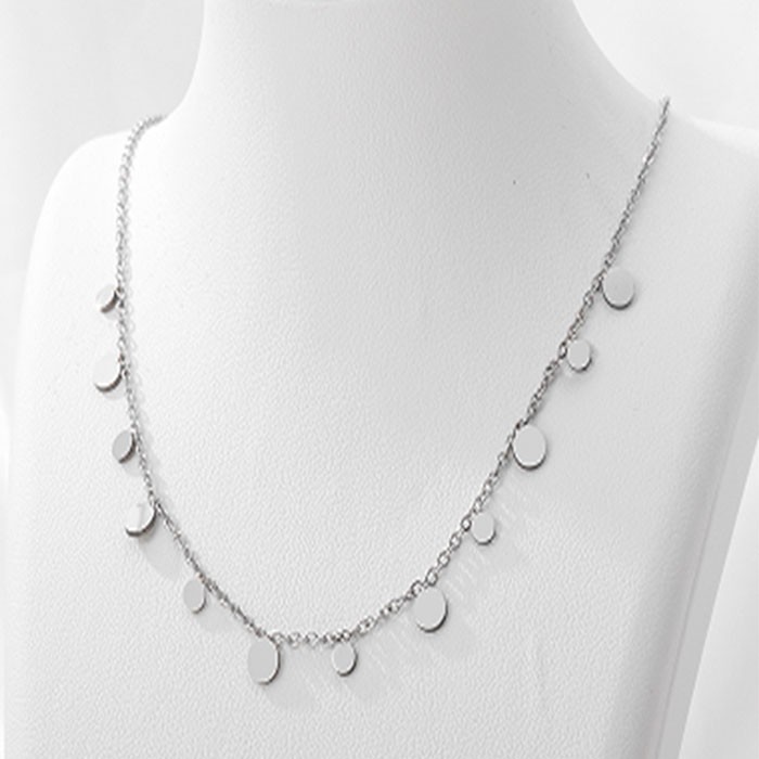 Silver Παιδικό Κολιέ Αλυσίδας 45cm Ασημί Με Στρογγυλά Στοιχεία