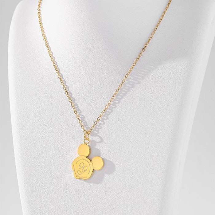 Mickey Mouse Παιδικό Κολιέ Αλυσίδας 45cm Χρυσό
