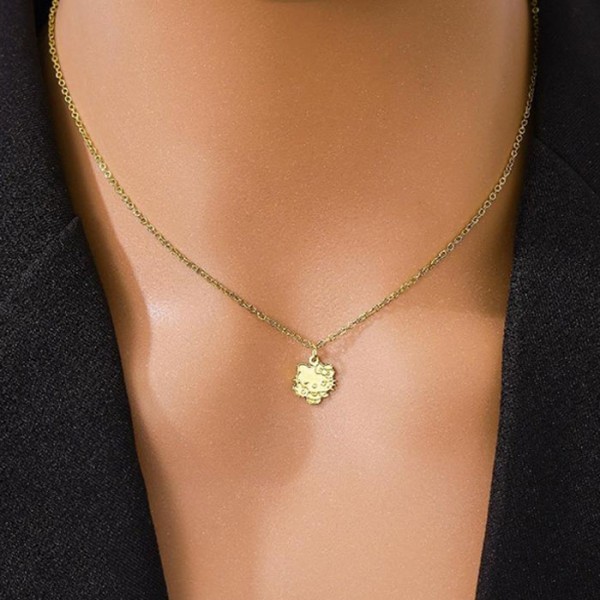 Kitty Παιδικό Κολιέ Αλυσίδας 45cm Χρυσό Hello Kitty