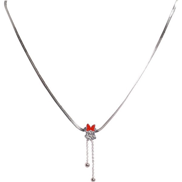 Minnie Love Παιδικό Κολιέ Ασημί Με Τη Μίνι