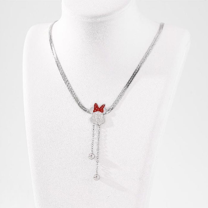 Minnie Love Παιδικό Κολιέ Ασημί Με Τη Μίνι