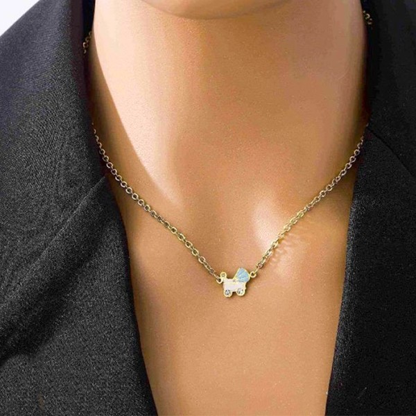 Baby Stroller Παιδικό Κολιέ Αλυσίδας 45cm Χρυσό Με Καρότσι