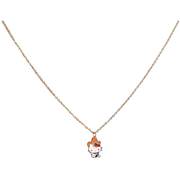 Hell Kitty Παιδικό Κολιέ Αλυσίδας 45cm Χρυσό Με Την Kitty Με Καπελάκι