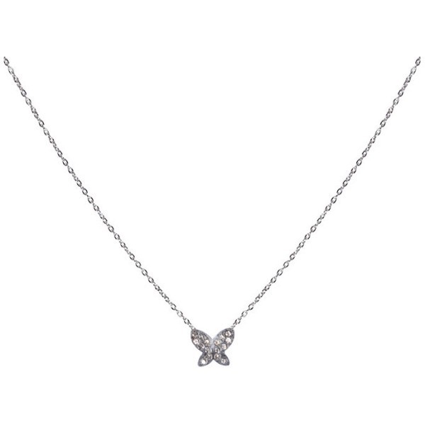 Cocoon Παιδικό Κολιέ Αλυσίδας 45cm Ασημί Με Πεταλούδα