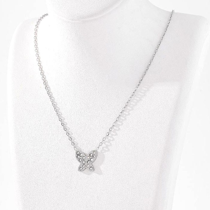 Cocoon Παιδικό Κολιέ Αλυσίδας 45cm Ασημί Με Πεταλούδα