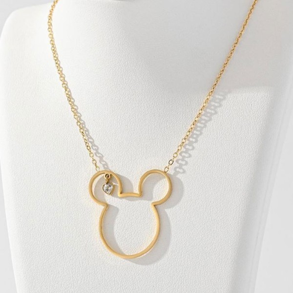 Little Heart Παιδικό Κολιέ Χρυσό Με τον Μίκυ
