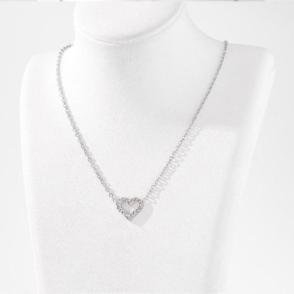 Amor Παιδικό Κολιέ Αλυσίδας 45cm Ασημί Με Στρας