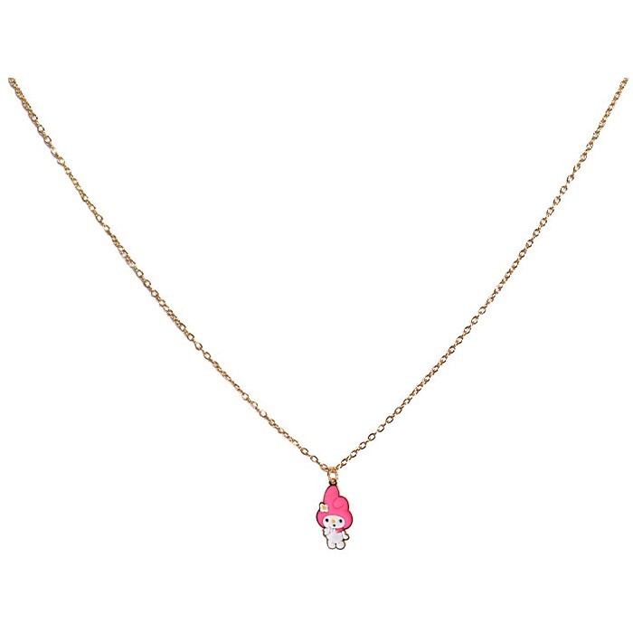 Melody Παιδικό Κολιέ Αλυσίδας 45cm Χρυσό Με Ροζ Μέλοντι