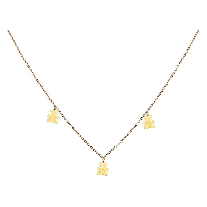 Teddy Παιδικό Κολιέ Αλυσίδας 45cm Χρυσό Με Αρκουδάκια