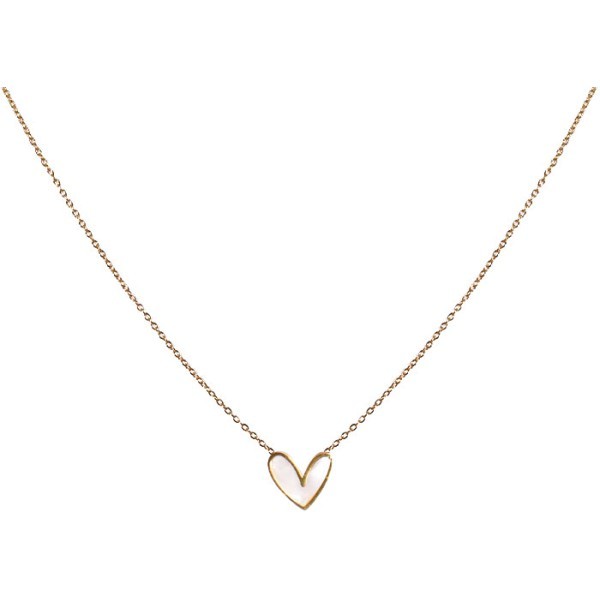 Passion Παιδικό Κολιέ Αλυσίδας 45cm Χρυσό Με Λευκή Καρδιά 