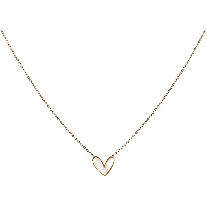 Passion Παιδικό Κολιέ Αλυσίδας 45cm Χρυσό Με Λευκή Καρδιά 