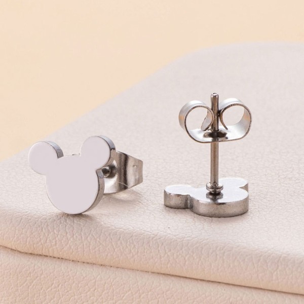 Mouse Παιδικά Σκουλαρίκια 3 Σετάκια Ασημί Mickey Με Στρας