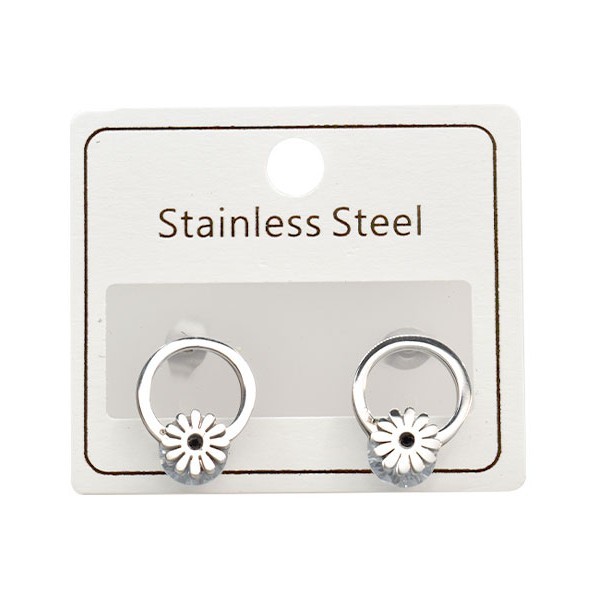 Margarita Παιδικά Σκουλαρίκια Ασημί Λουλούδια