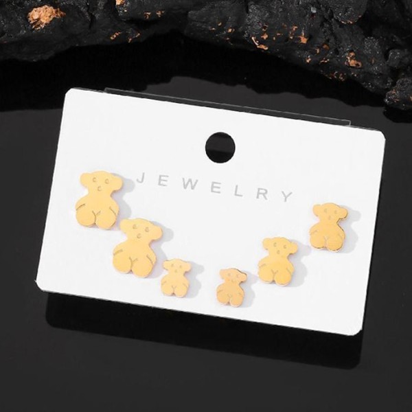 Tous Παιδικά Σκουλαρίκια 3 Σετάκια Χρυσά Αρκουδάκια