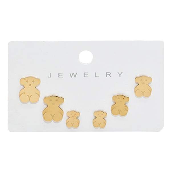 Tous Παιδικά Σκουλαρίκια 3 Σετάκια Χρυσά Αρκουδάκια