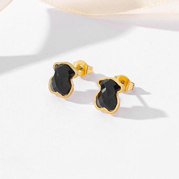 Tous Παιδικά Σκουλαρίκια Αρκουδάκια Μαυρό Με Χρυσό