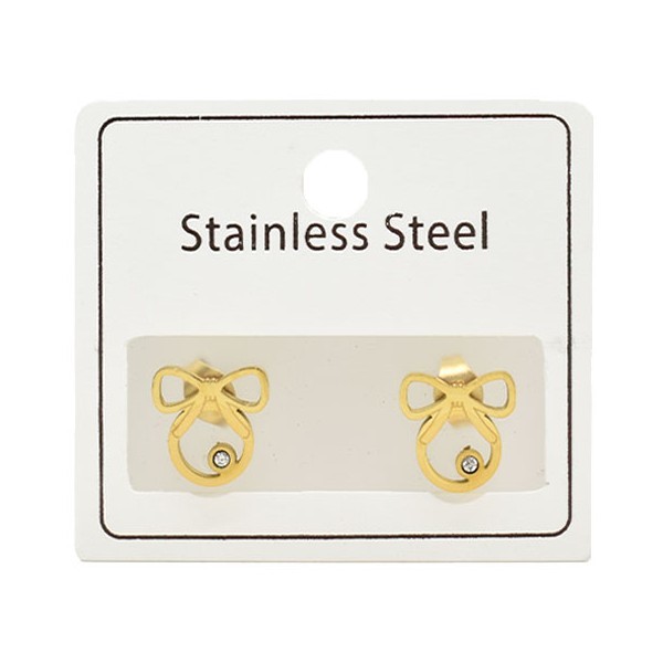 Cuties Παιδικά Σκουλαρίκια Χρυσά Με Φιογκάκια