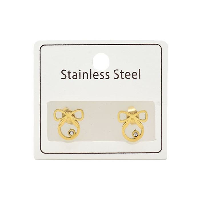 Cuties Παιδικά Σκουλαρίκια Χρυσά Με Φιογκάκια