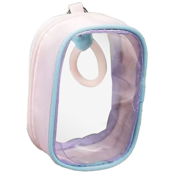 Girls Bag Παιδική Διάφανο Τσαντάκι Μπρελόκ Γαλάζιο