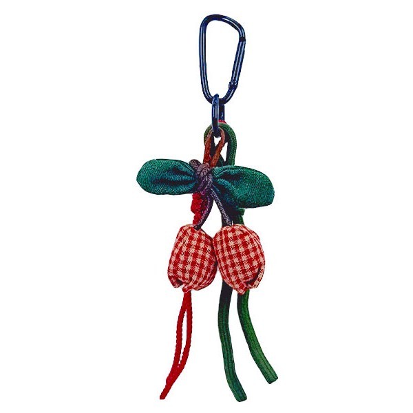 Cherry Διακοσμητικό Τσάντας Με Μπρελόκ Κερασάκια Καρό