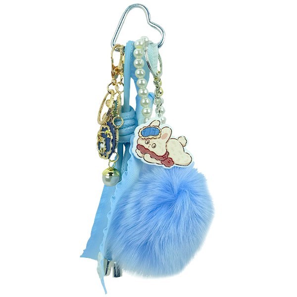 Kitty Διακοσμητικό Τσάντας Με Μπρελόκ, Σχοινάκια Και Χάντρες Γαλάζιο Γατάκι