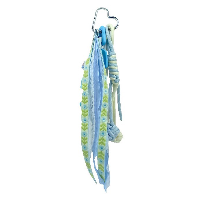 Rope Διακοσμητικό Τσάντας Με Μπρελόκ, Σχοινάκια Και Χάντρες Γαλάζιο 