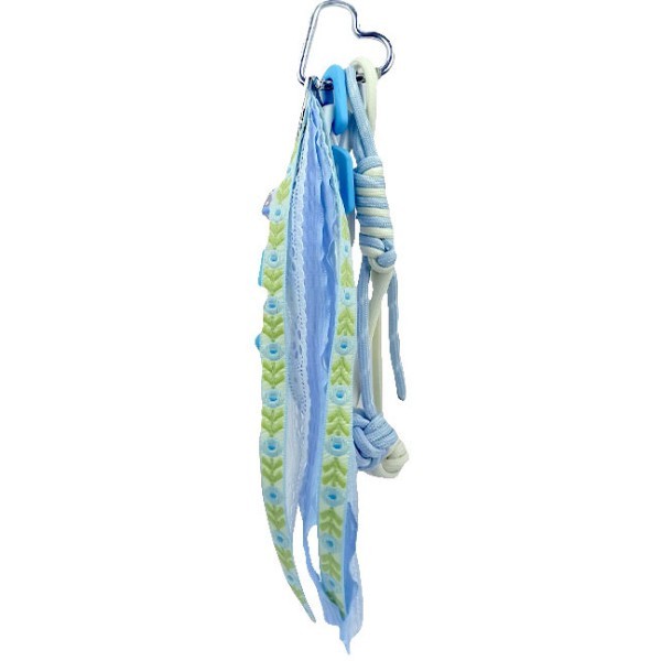 Rope Διακοσμητικό Τσάντας Με Μπρελόκ, Σχοινάκια Και Χάντρες Γαλάζιο 