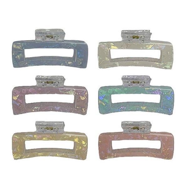 Monglen Square Clip Κλάμερ Μαλλιών Τετράγωνο Κοκάλινο 10cm