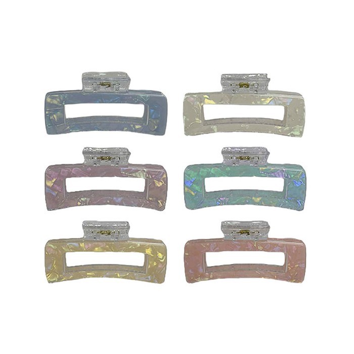 Monglen Square Clip Κλάμερ Μαλλιών Τετράγωνο Κοκάλινο 10cm