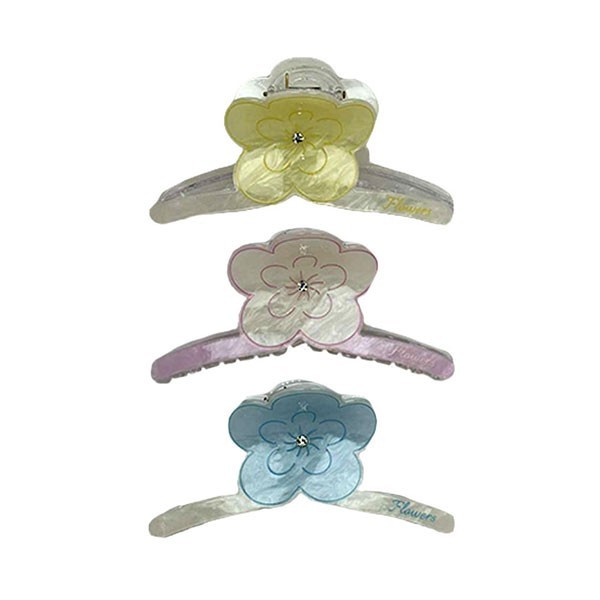 Monglen Flower Κλάμερ Μαλλιών Λουλούδι Κίτρινο 11cm