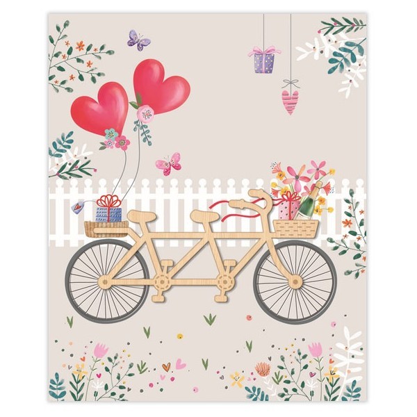Hollywood Κάρτα Χωρίς Μήνυμα Διπλό Ποδήλατο-Καρδιές Με Χρυσοτυπία