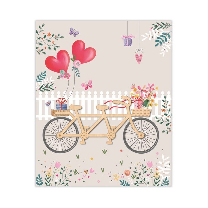 Hollywood Κάρτα Χωρίς Μήνυμα Διπλό Ποδήλατο-Καρδιές Με Χρυσοτυπία