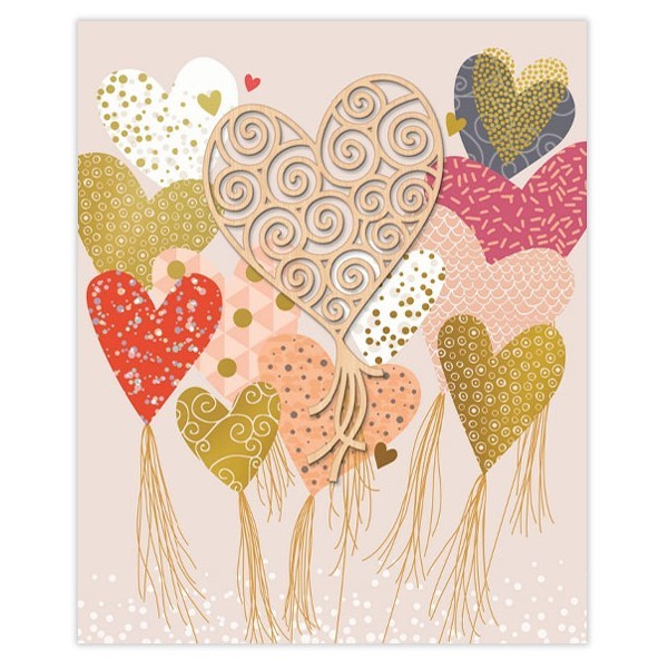 Hollywood Κάρτα Χωρίς Μήνυμα Καρδιές Με Χρυσοτυπία