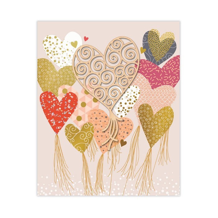 Hollywood Κάρτα Χωρίς Μήνυμα Καρδιές Με Χρυσοτυπία