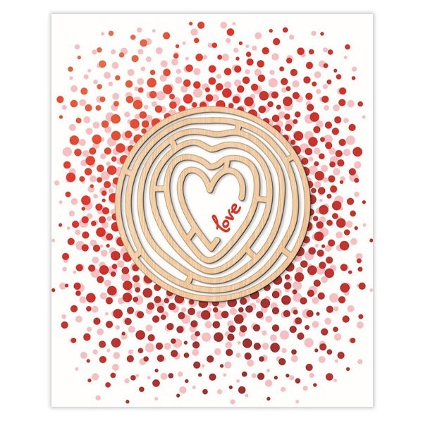 Κάρτα Hollywood Αγάπης Ομόκεντρες Καρδιές Με Κόκκινη Θερμοτυπία