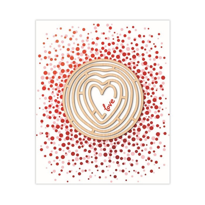 Κάρτα Hollywood Αγάπης Ομόκεντρες Καρδιές Με Κόκκινη Θερμοτυπία