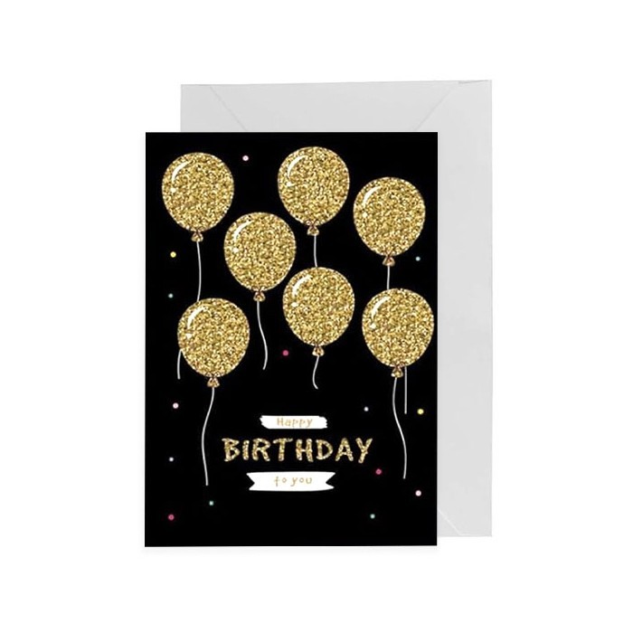 Gold Birthday Κάρτα Γενεθλίων 10×15cm
