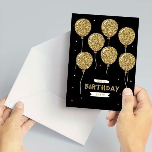 Gold Birthday Κάρτα Γενεθλίων 10×15cm