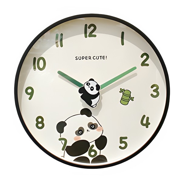 Panda Power Στρογγυλό Ρολόι Τοίχου Με Φιγούρα Πάντα