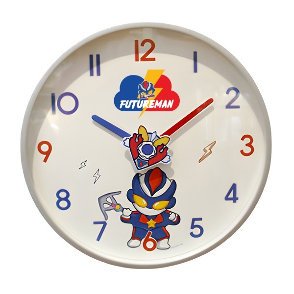 Kids Στρογγυλό Ρολόι Τοίχου Αθόρυβο Με Κινούμενο Σχέδιο D30cm