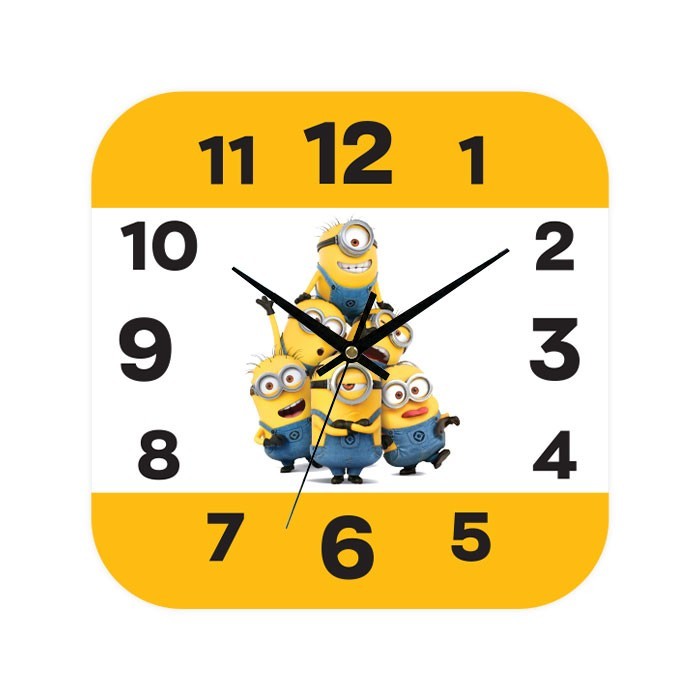 Minions Ρολόι Τοίχου Plexiglass 30x30cm