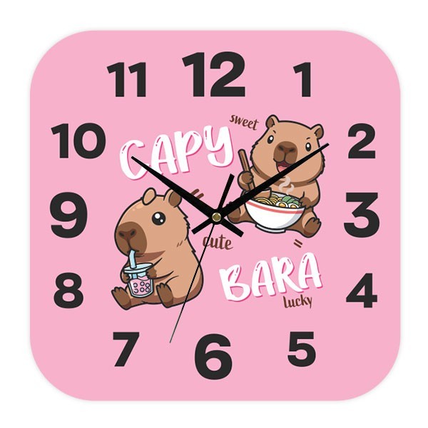 Capybara Pink Ρολόι Τοίχου Plexiglass 30cm