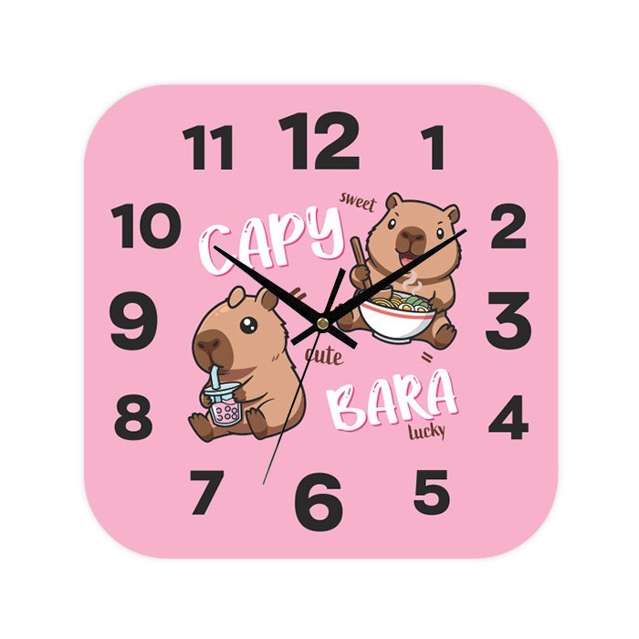 Capybara Pink Ρολόι Τοίχου Plexiglass 30cm