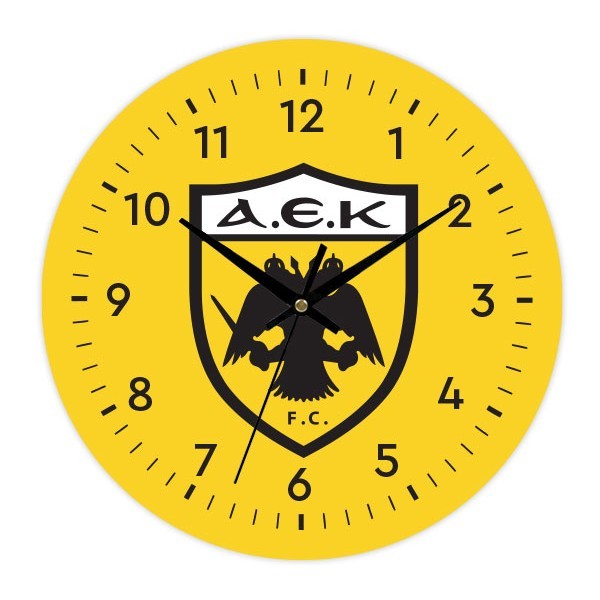 ΑΕΚ Ρολόι Τοίχου Plexiglass 30cm