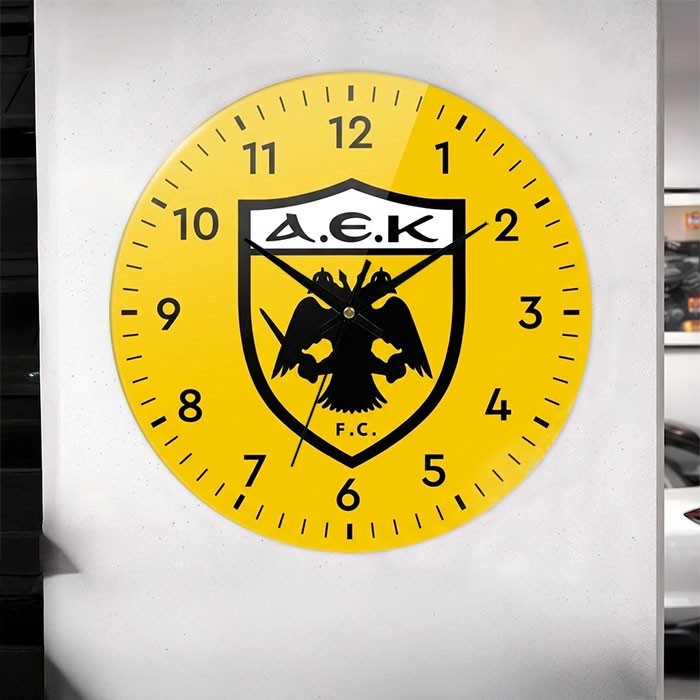 ΑΕΚ Ρολόι Τοίχου Plexiglass 30cm
