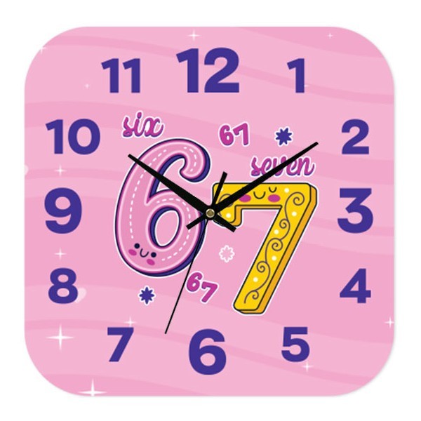 Six Seven Pink Ρολόι Τοίχου Plexiglass 30cm